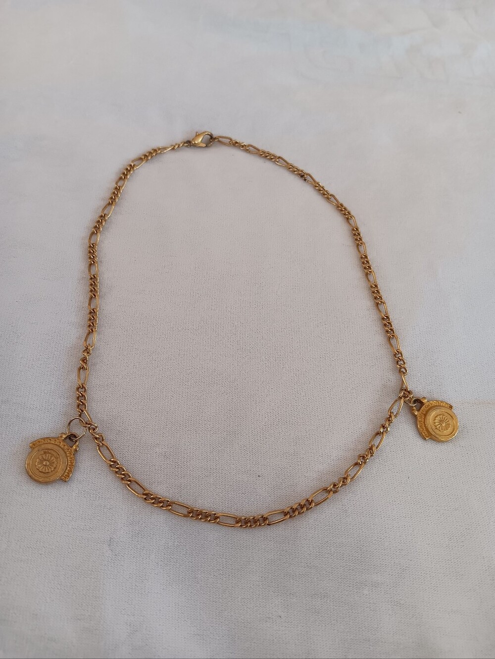Gold Medallion Charm Necklace -18" Women Jewelry
